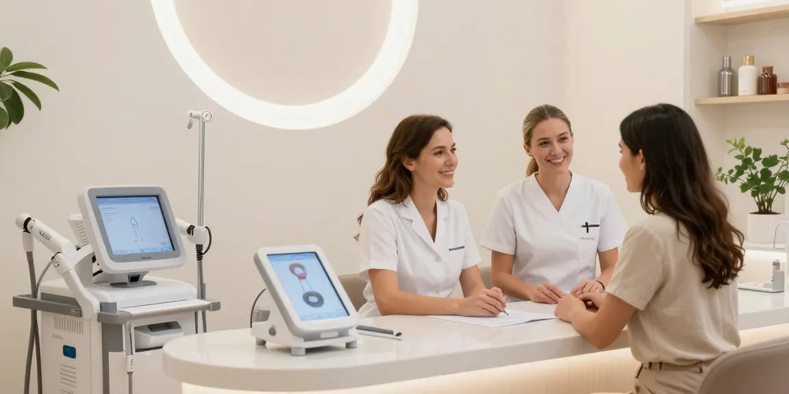 Microneedling con radiofrecuencia en Barcelona en consulta médica profesional, atención al paciente en clínica de salud estética.