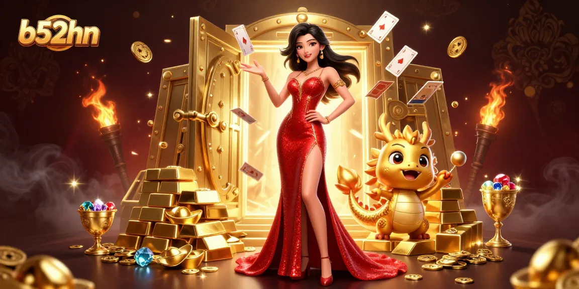 Experience thrilling gameplay at b52hn with captivating 3D casino illustration highlighting festive elements.