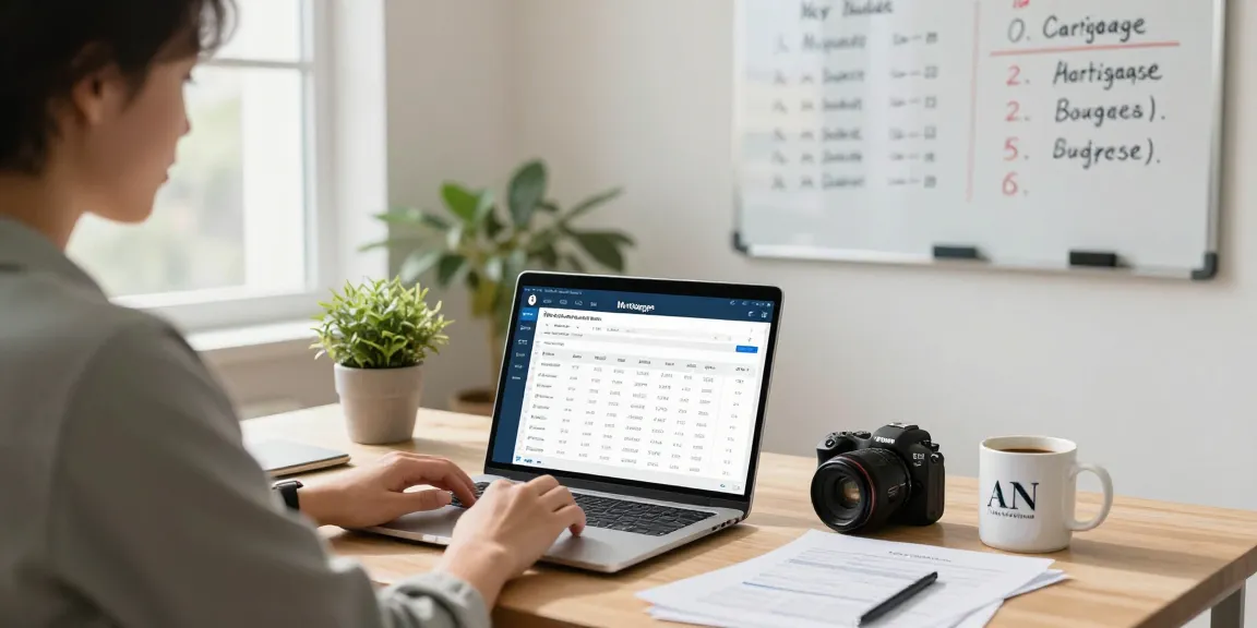 Calculadora hipoteca: individual cálculos cuota mortgage in a bright home office