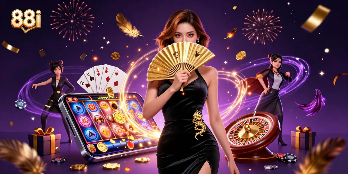 Experience the excitement of gaming with 88i's vibrant casino scene featuring captivating elements.