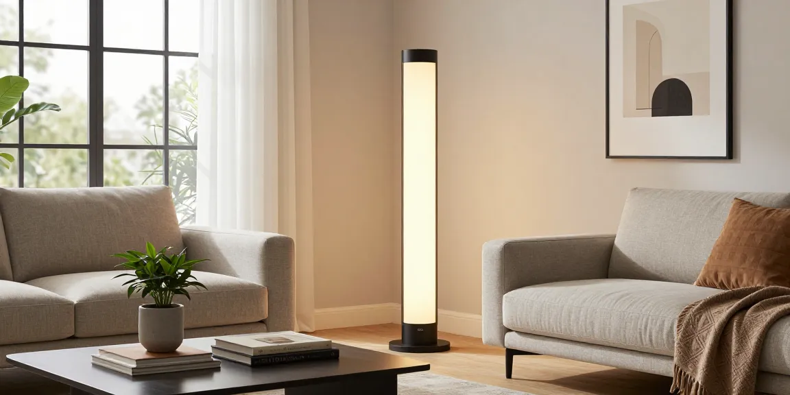 Lámpara de arco diseño elegante iluminando un espacio de sala de estar estilosa con decoración moderna.
