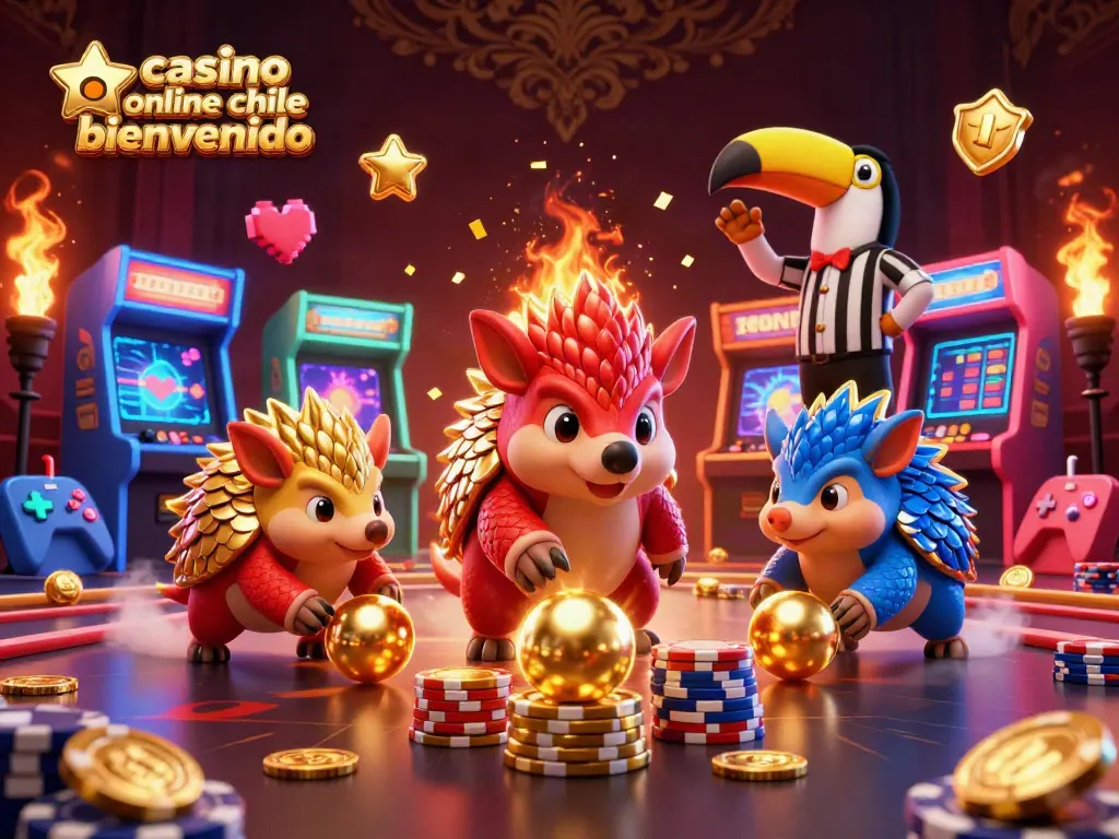 Gana en el casino online Chile bono bienvenida con nuestra emocionante ilustración de pangolines en acción.