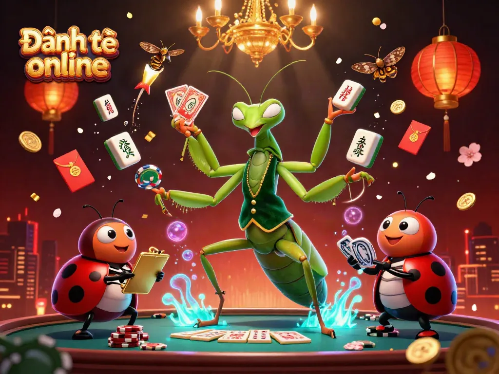Experience Đánh đề online with this vibrant, dynamic illustration showcasing a lively casino atmosphere and action-packed gameplay.