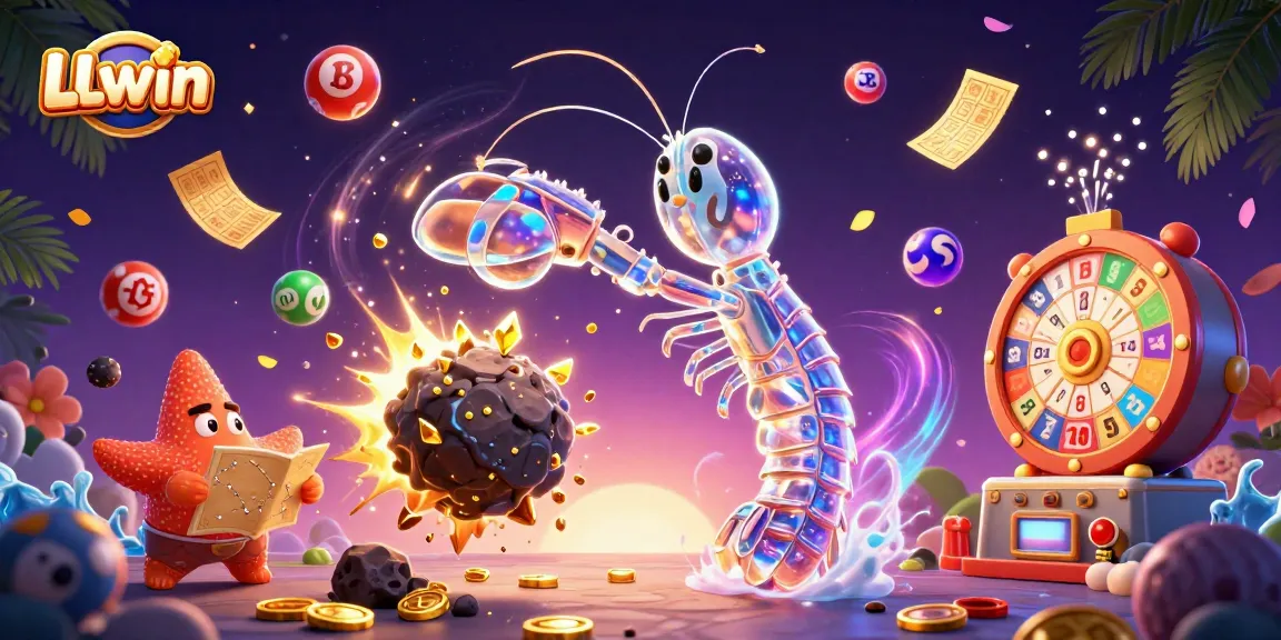LLwin elevates your gaming experience with vibrant casino-themed characters amidst an explosion of excitement.