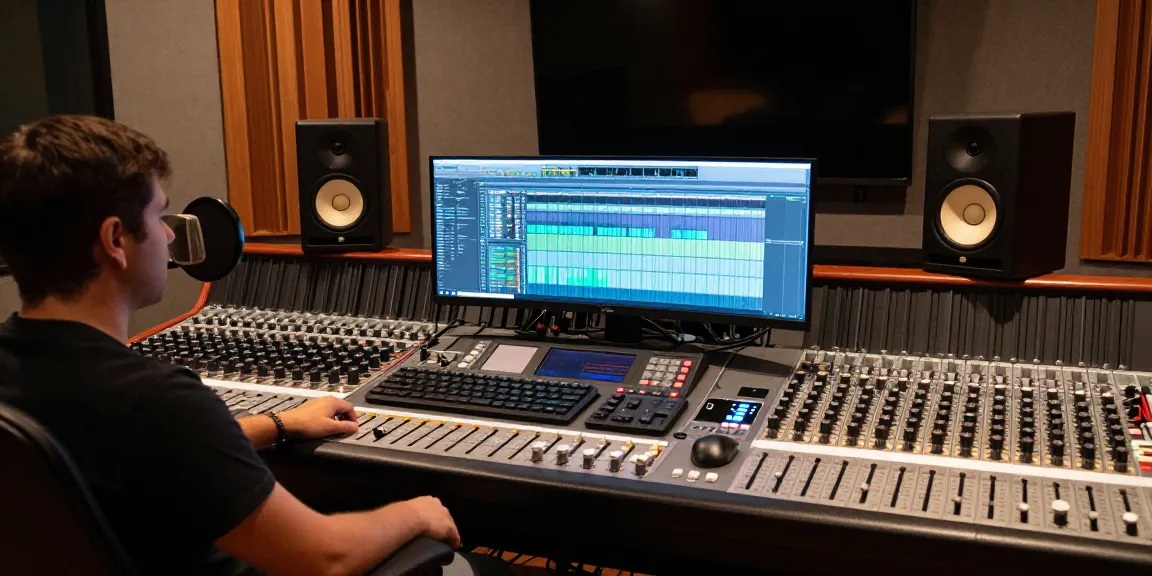 Expert audio engineer working with SC88 sound module in a modern studio