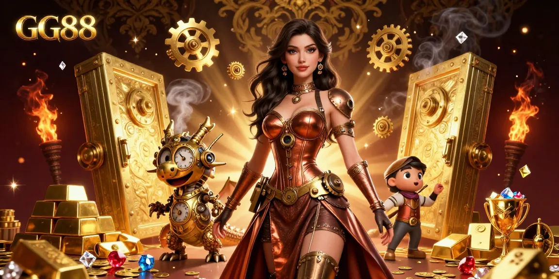 Experience thrilling gameplay as GG88 brings a steampunk-themed casino adventure with golden treasures.
