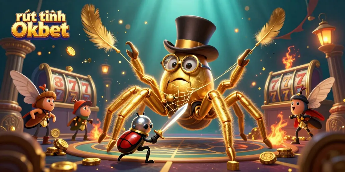 Experience rút tiền Oxbet in a vibrant, dynamic casino scene with gold, slot reels, and heroic elements.