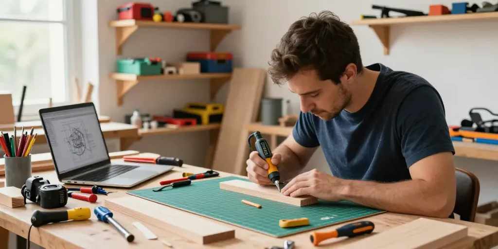 Ofertas del Black Friday Dremel en un taller moderno con herramientas de precisión.