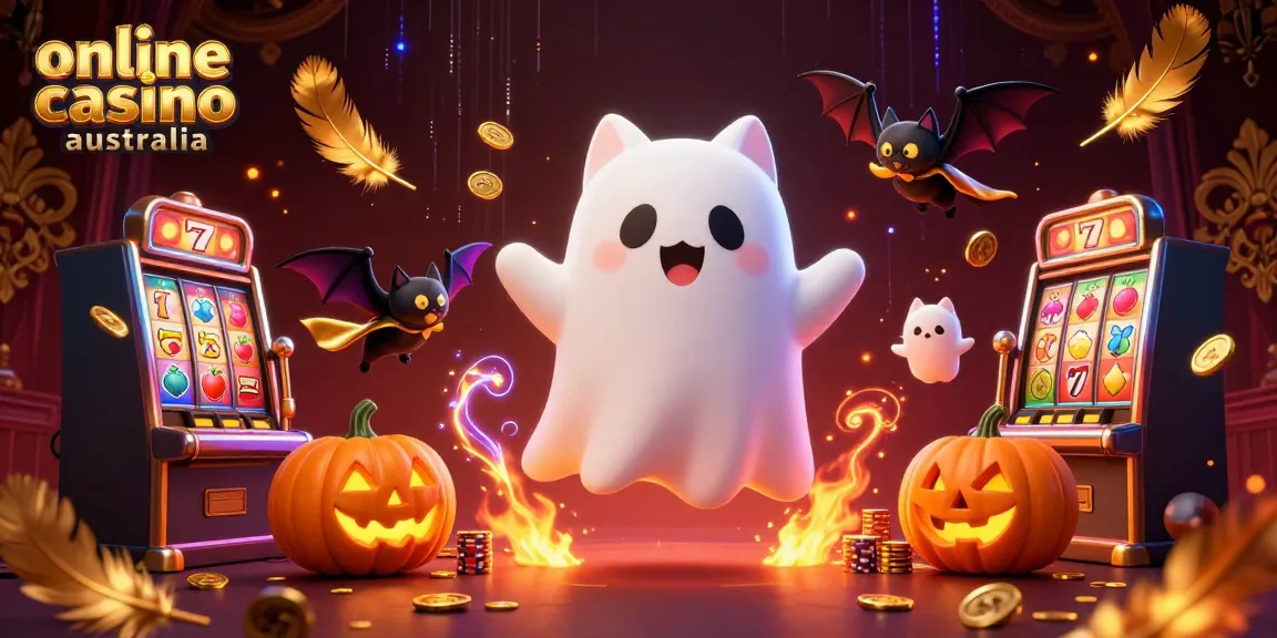 Engage with the magical realm of online casino Australia through our vibrant haunted casino illustration.