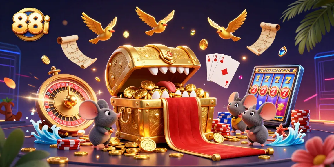Experience thrilling gameplay at 88i with vibrant 3D casino visuals showcasing jackpots and gaming action.